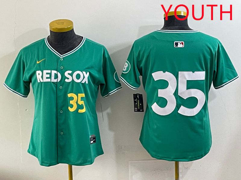 Youth 2025 Boston Red Sox 35 No Name Dark Green Joint Name Nike MLB Jersey style 5